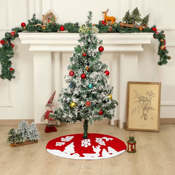 Jul Shu Bomuld Jacquard Elg Grantæppe Juletræ