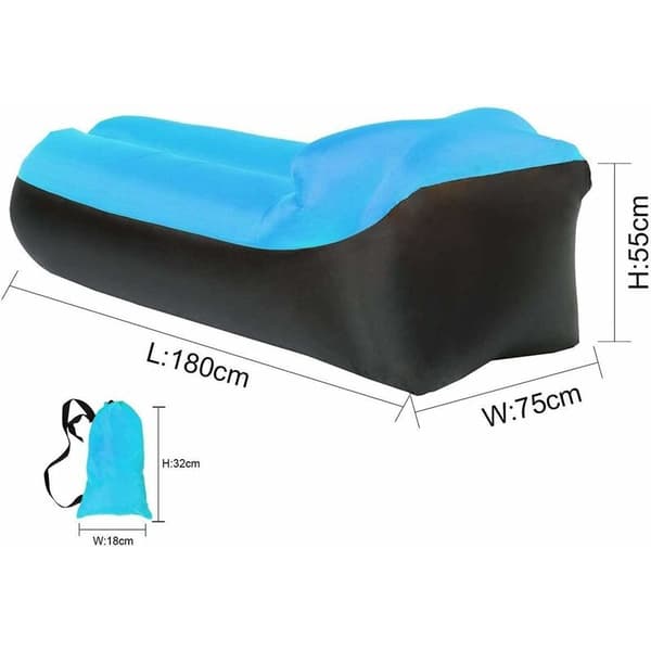 Inflatable Sofa, Waterproof Inflatable Lounger with Creative Pillow, Tear-Resistant, Quick Inflation, Max Load 200 kg, Air Sofa for Bea-FX-