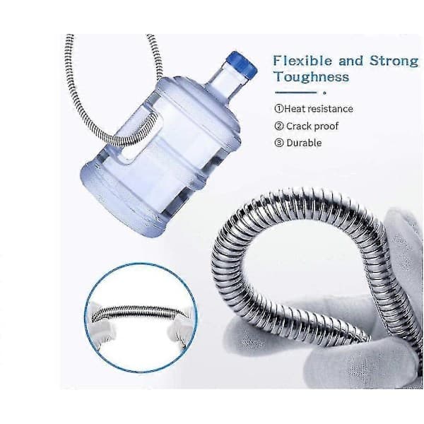 Dusjslange 5m Ekstra Lang Rustfri Dusjslange, Med Solid Messingkobling, Universal, Anti-eksplosjon, Kromfinish (500cm)