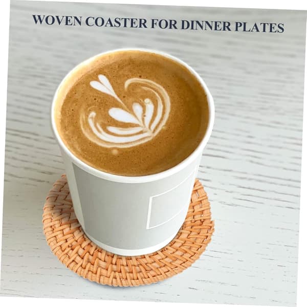 Rustic Style Table Mat, Coffee Table Accessory, Woven Rattan Coasters for Tea and Coffee