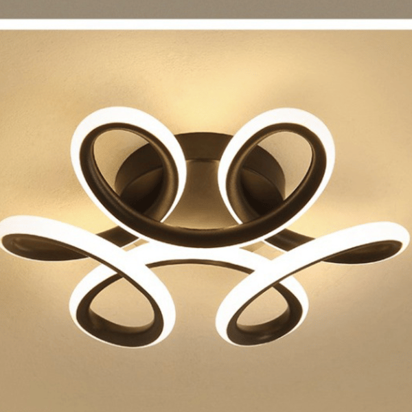 LED Ceiling Light, Modern Curved Design Ceiling Lamp for Hallway, Balcony, Kitchen, Bathroom, Bedroom, 30W White Light (White-FX-