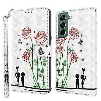 Wallet Case Compatible for Samsung Galaxy S21 FE 5G, 3D Creative Pattern Print PU Leather Stand Function Flip Case with W(Pink)