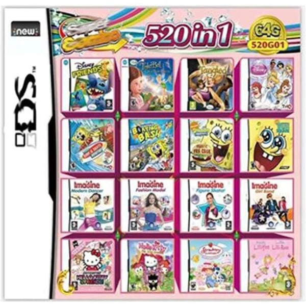 3DS NDS Spelkassett: 208-i-1 Kombinationskort, NDS Multi-Game Cartridge med 482 IN1, 510 och 4314 spel
