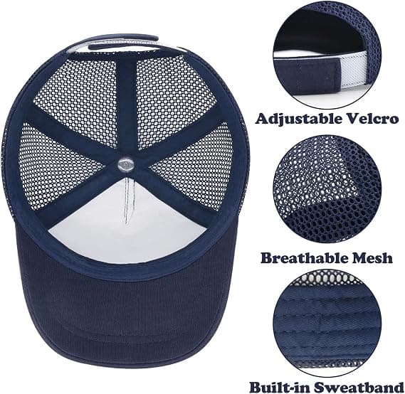 Adjustable Dinosaur Pattern Sun Hat for Children Ages 2-5 Navy
