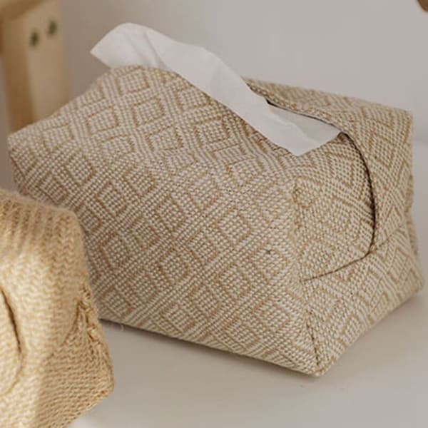Fabric Napkin Holder, Rectangular Container, for Home, Napkins, Pouches, Elegant Table Decoration A