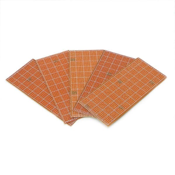 5 Pieces 6.5x14.5cm Stripboard Veroboard Uncut PCB Platinum Single-Sided Circuit Board