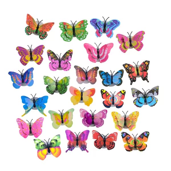6st LED 3D Butterfly Night Light Wall Sticker for Garden Party Home Decor Random 6pcs Random 6pcs