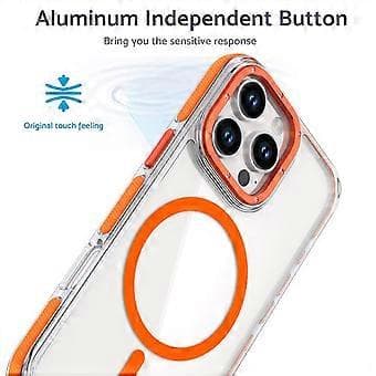 Compatible Case for iPhone 16 Pro Max, Anti-Drop, Two-Tone PC+TPU Transparent Phone Case Compatible with MagSafe (Yellow)
