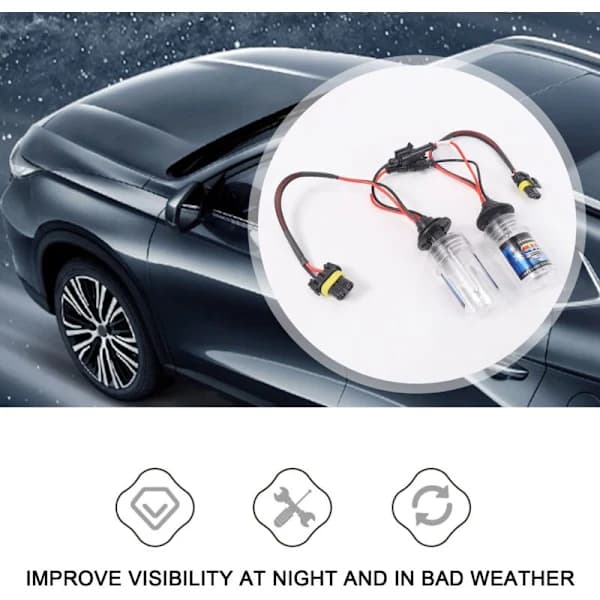 2 x H7 HID Xenon frontlys pære 35W 6000K, A