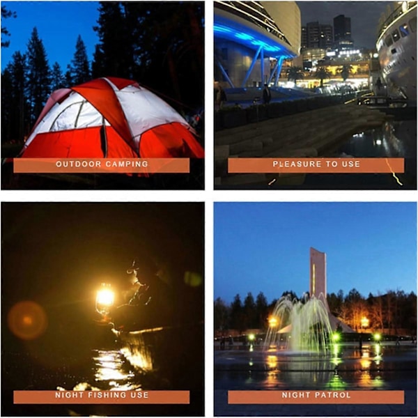 Bærbar retro LED-campinglampe - Bærbar campinglampe - Utendørs campinglykt - Bærbar campinglampe - Nattlampe (rød) B