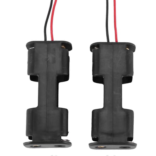 2 stk. dobbeltsidet åbningsramme 2 x 1,5V AA batteriholder sort
