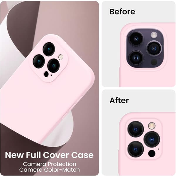 Upgraded Silicone Case [Camera Protection] Case, Soft Anti-Scratch Microfiber Lining Inside, Pink