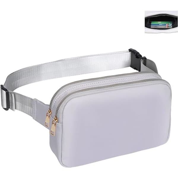 Bæltetaske til damer, Fanny Pack til kvinder Sort modetaske til vandring Løb Gåture grå grey