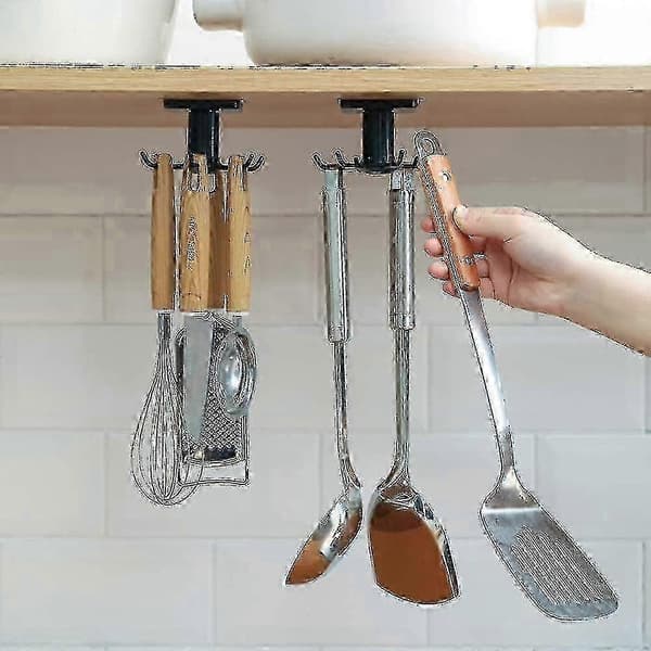 Kitchen Utensil Holder, 360° Rotating Strong Adhesive Kitchen Utensil Holder for Bathroom and Kitchen