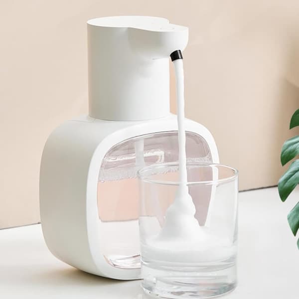 500 ml Automatisk Sæbedispenser - Sæbedispenser til Flydende Sæbe Berøringsfri Sæbedispenser, USB-C Opladning Sølv Silver