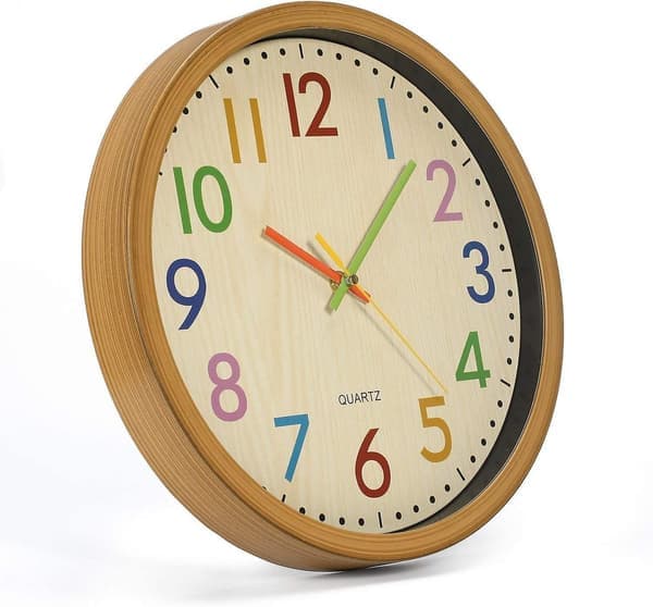 Children's clock, 30 cm children's clock with silent movement