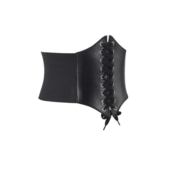 Adjustable Corset with Lacing Black Black