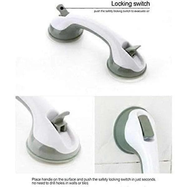 Suction Cup Handle for Bathroom (2-pack), Grab Bar for Disabled, Po