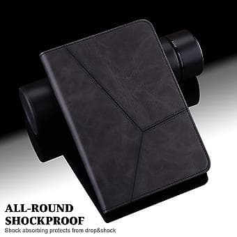 Striped Leather Tablet Case for Xiaomi Redmi Pad SE (Black)