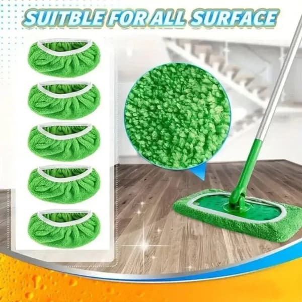 Reusable Washable Flat Mop Cover 8-Pack Compatible with 25.5x12 cm Pads Thickened Microfiber Eco-Friendly