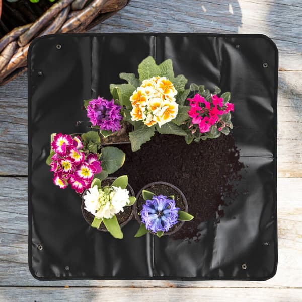 Haveplantebakke til indendørs blomster, omplantningsmåtte (Sort)