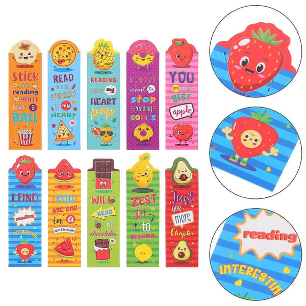 30 Pcs Fruit Bookmarks Fruit Bookmarks Bookmarks Cartoon Fruit Page Markers