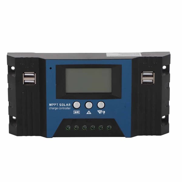 12V 24V Solar Charge Controller 4 USB Ports 5V 2.5A Adjustable Parameters LCD Display for Home RV Boat 60A