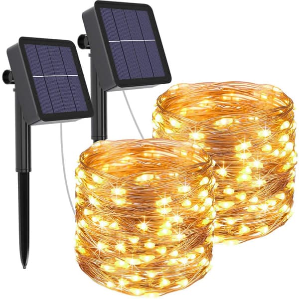 Solcellelamper for utendørs bruk, 2-pakning, for hagedekorasjon