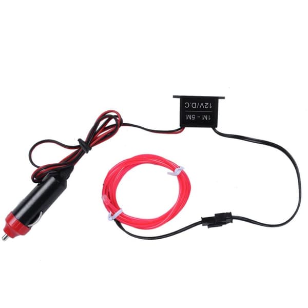 1M EL Fleksibel Neon LED Lys Bilslange Rør + 12V Inverter - Rosa