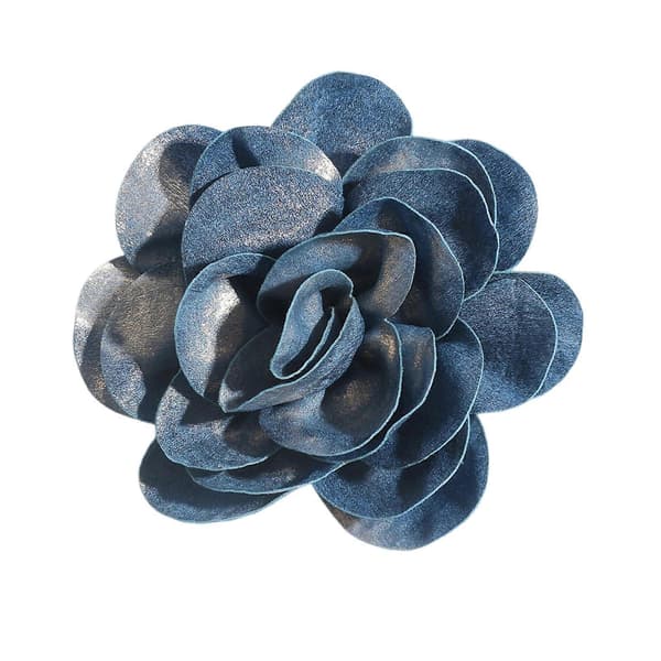 Elegant Kamelia Blomsterbroche Alsidig Modeaccessory til Kvinder Kjole Kostume Unik Kamelia Blå Blue