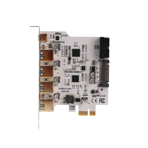 PCI-E till USB 3.0 4-portars typ C-adapterexpansionskort