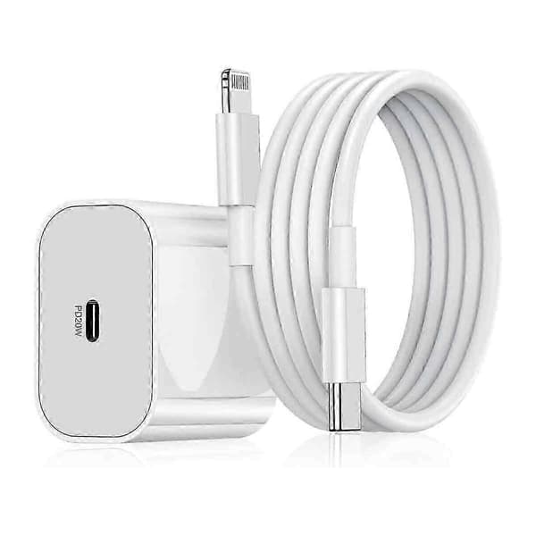 20W hurtiglader og ladekabel kompatibel med iPhone