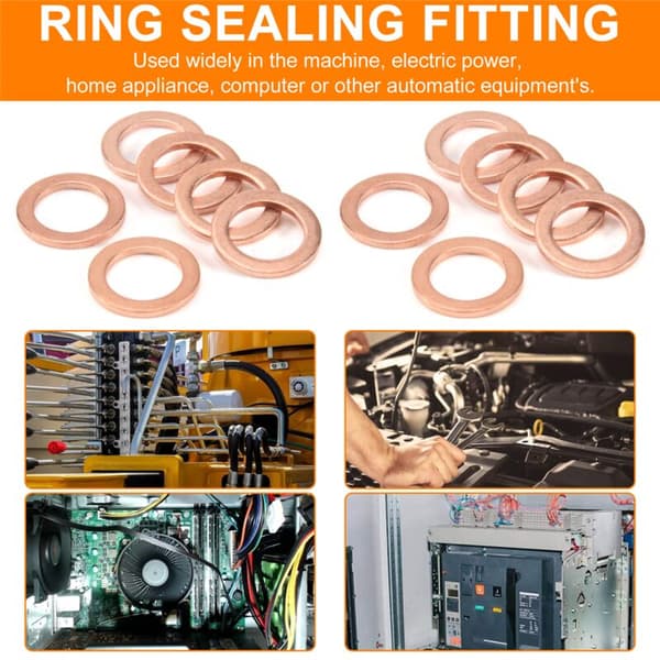 20 stk 12mm x 18mm 1.5mm Kobberskive Ringpakning
