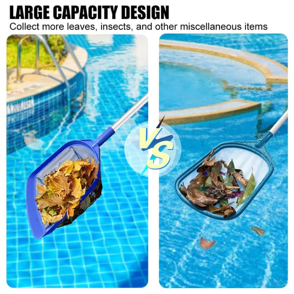 Pool Net Extra Fine Mesh 44x30cm, Pool Net Bottom With 150cm Aluminum Pole Pool Cleaning Kit Spa Net