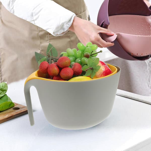 1 pc Double-layer Vegetable Drain Basket Fruit Storage Basket Washing Basket