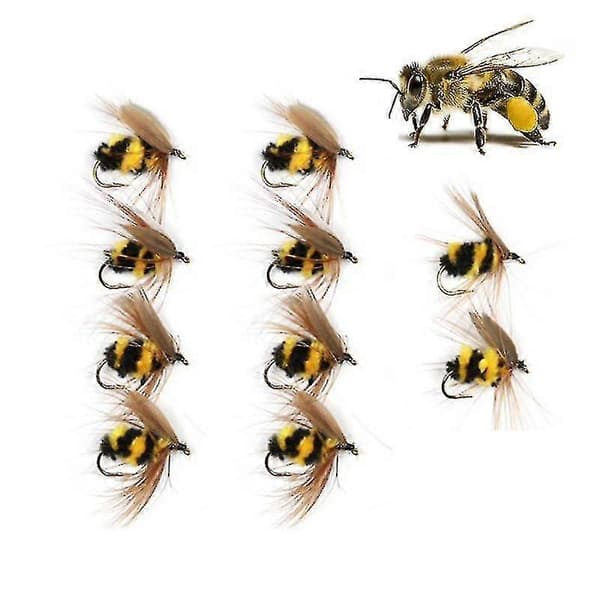 Bumble Bee Fishing Lure Artificial Insect Baits With (10 pcs 15 mm)