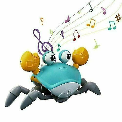 Elektrisk krabbeleke + musikk LED-lys USB oppladbar -