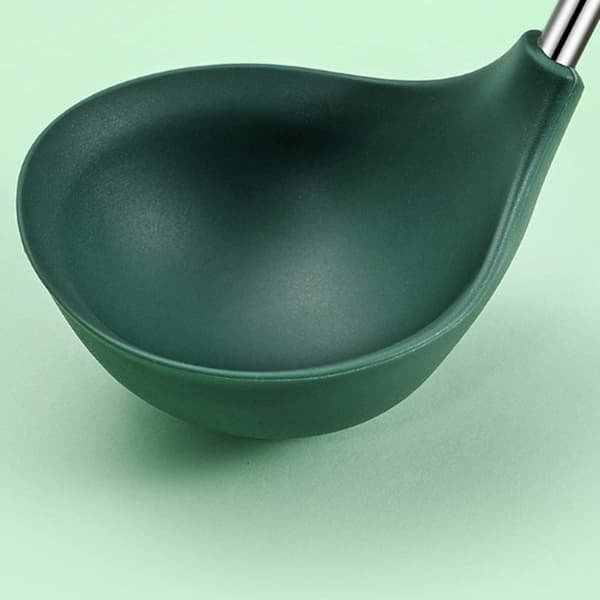 High Temperature Resistant Silicone Soup Spoon Kitchen Nonstick Long Handle Soup Spoon Household Spoon