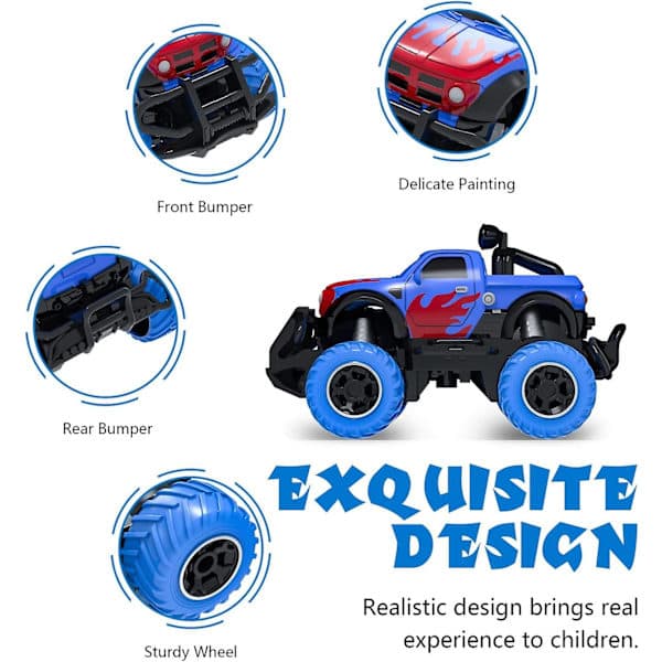 Toddler Toys 4-5 Years Boy Remote Control Car Remote Control Trucks 1/43 (Blue)