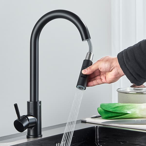 Black Kitchen Tap, 360° Swivel Kitchen Faucet, Kitchen