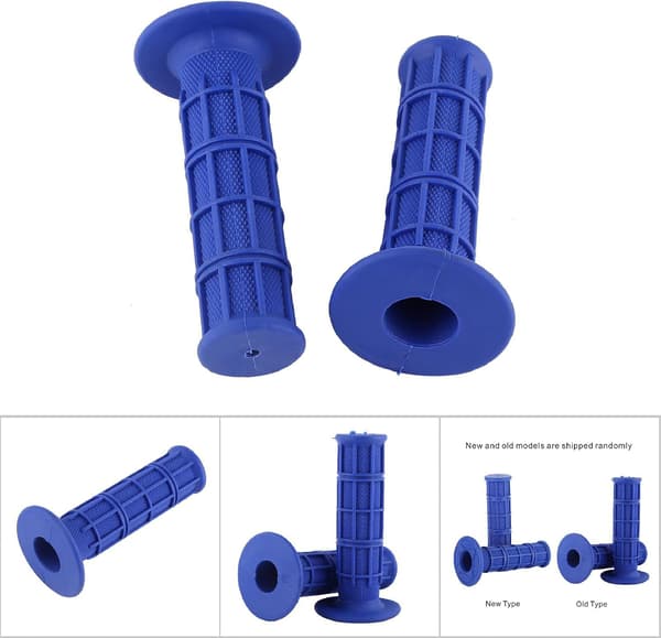 1 Pair 22mm 7/8\" Motorcycle Handlebar Universal Rubber Hand Grips (Blue)