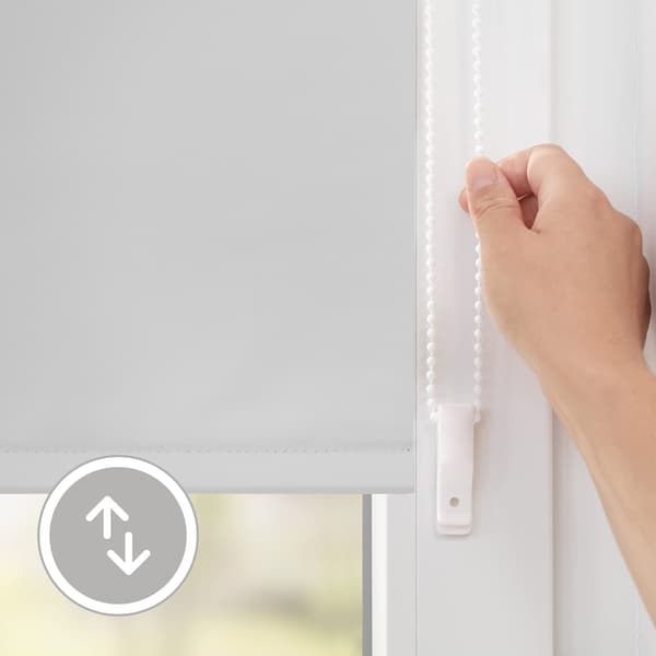Thermal roller blind without drilling, blackout roller blind, wall mounting, 90 cm x 200 cm White White