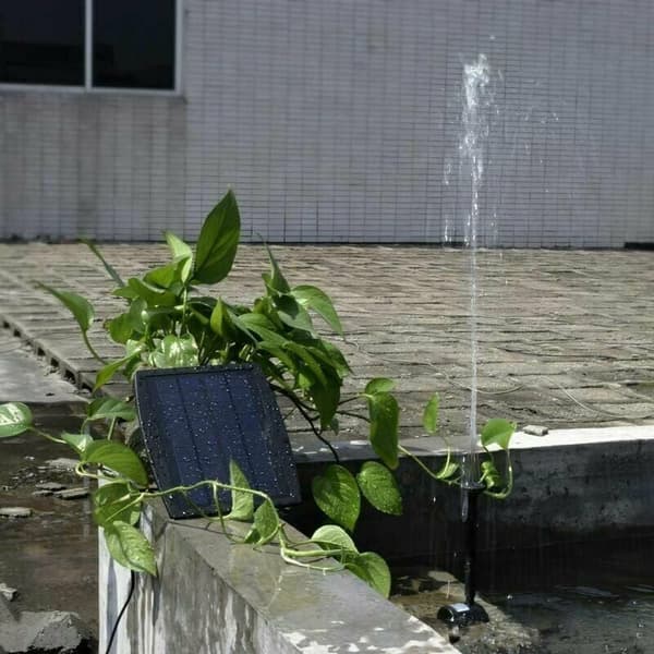 Solar vandpumpe til dam, 200L/H flow, 9V 2.5W panel, børsteløs, ideel til springvand