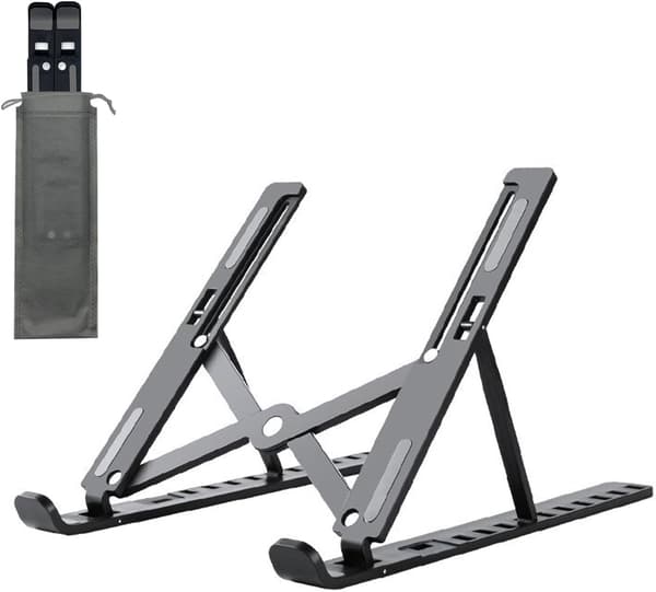 Laptopstativ, Justerbart Laptopstativ for Skrivebord, Lett Sammenleggbart Stativ