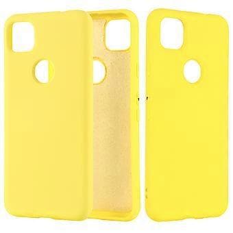 Washable Phone Case Drop Protection Phone Cover Silicone Microfiber Inner Case Compatible for Pixel 4a (Yellow)