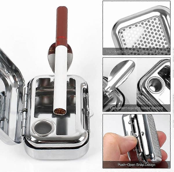Compact Travel Ashtray for Portable Use with Elegant Design