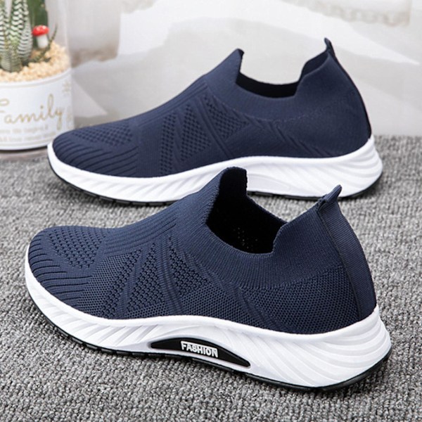 Herr Sneaker Löparskor Slip On Sneakers Vardagsskor Blå Blue 42