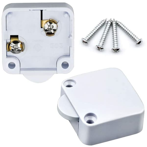 2 pcs Cabinet Wardrobe Switch 2A/250V White for Various Lighting Fixtures