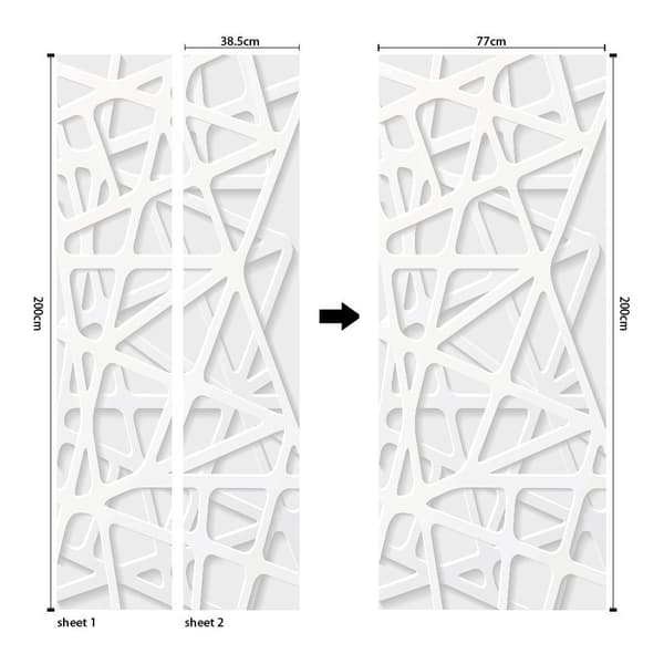 3D Geometric Door Sticker Self-Adhesive PVC Decal