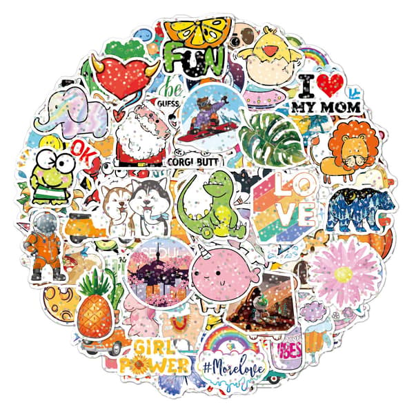 100-pack Laptop Stickers, Graffiti Motifs